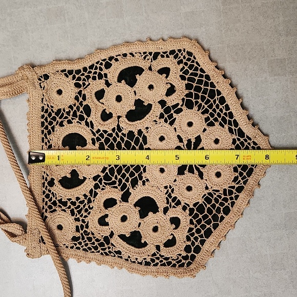 Vintage Handmade Purse Handbag Lace and Velvet - Picture 6 of 9